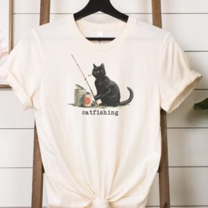 Funny Cat Fishing T-Shirt: Fisherman Graphic Tee Catfishing