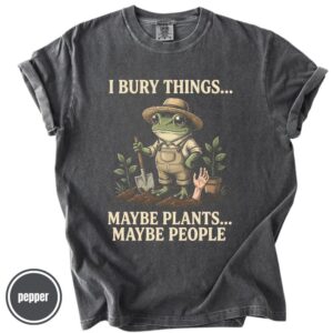 Retro Sarcastic Gardening Shirt, Frog Graphic Funny Tshirt For Plant Lover, Humorous Plant Woman Sweatshirt, Gardening Hobby Top
