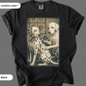Retro Dalmatian Dog Tattoo Artist Funny Meme Graphic T-Shirt