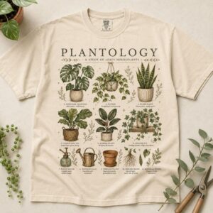 Plantology Shirt, Botanical Houseplant Lover Tee, Cottagecore Graphic