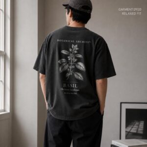 Basil Botanical Shirt, Herb Plant Graphic Tee, Botanical Illustration Shirt, Plant Lover Gift